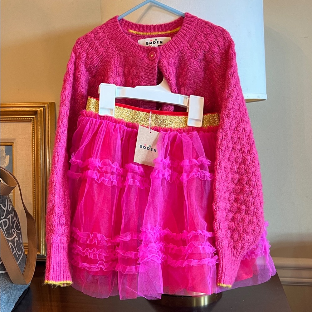 Mini Boden Pink and Gold Kids Matching Set